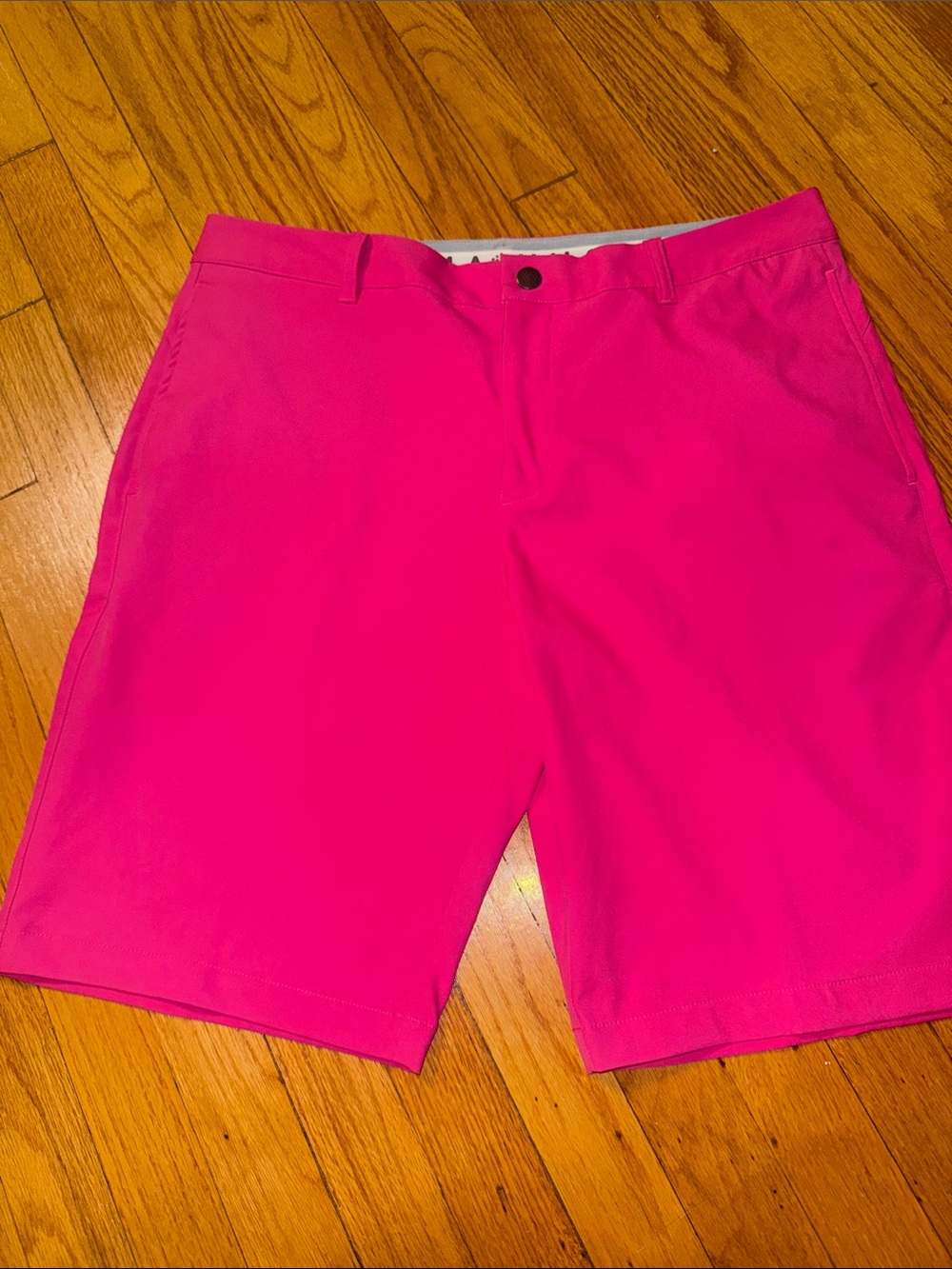 Puma Men's Vibrant Hot Pink Flat-Front Shorts